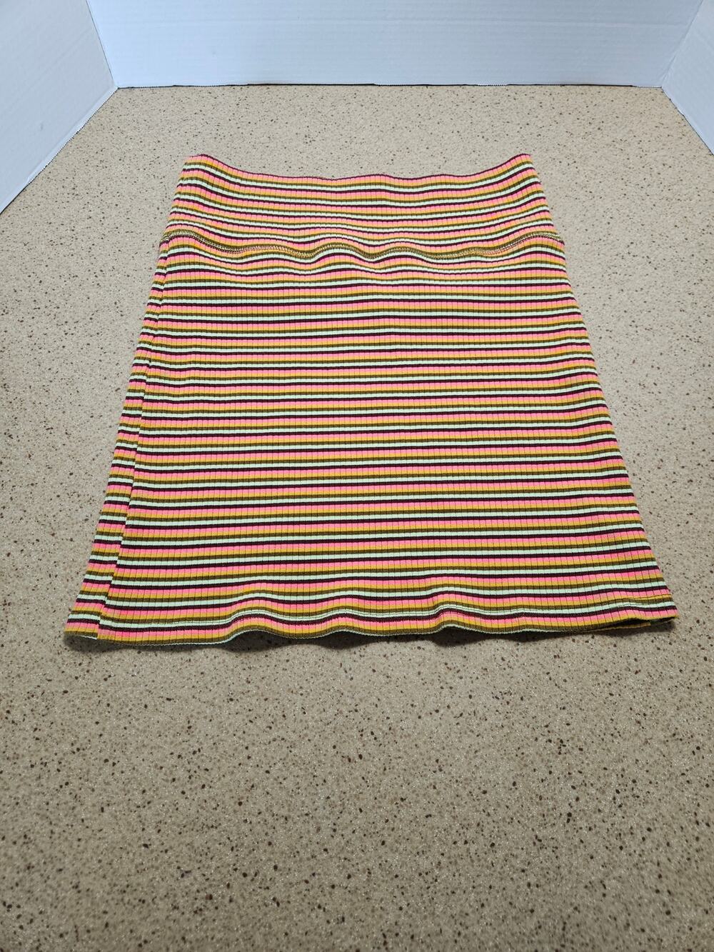 Aerie Multicolor Striped Ribbed Knit Minit Skirt Boho Summer Festival